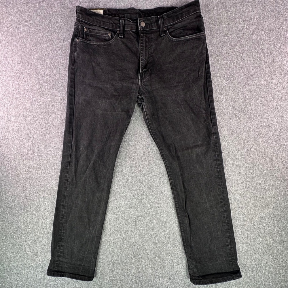 Levi's Jeans Mens 34 502 Regular Taper Black Faded Denim